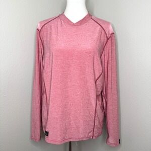 IRIDEON Womens V Neck Long Sleeve Horse Riding Top Pinkish Red XL‎ Equestrian